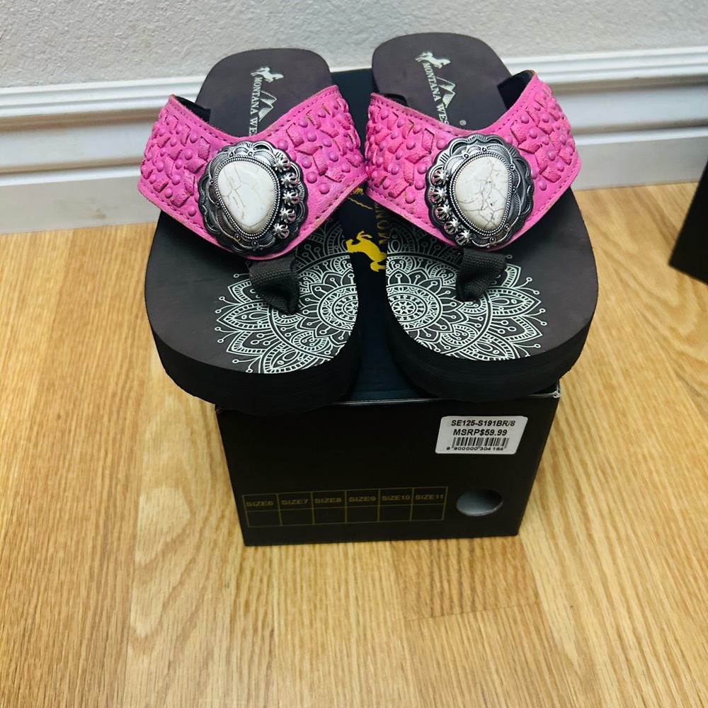 Pink Montana West Flip Flops